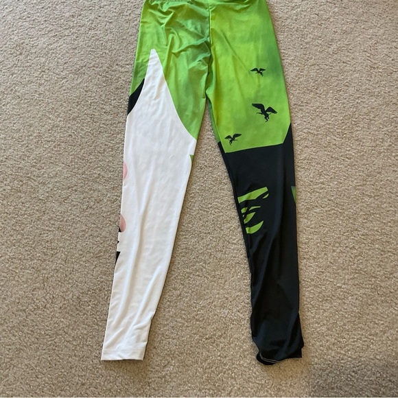 Witch-Themed Green and Black Leggings - Picture 3 of 3